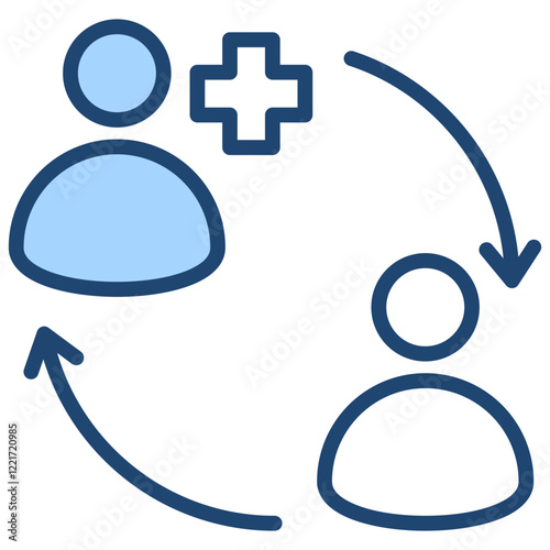 Specialist Consultation Referral Blue Icon