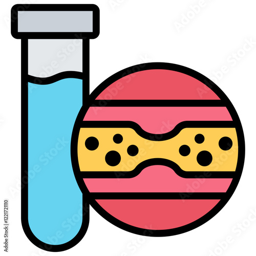 Cholesterol Tests Outline Color Icon