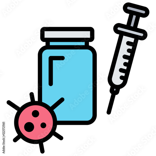 Immunization Review Outline Color Icon