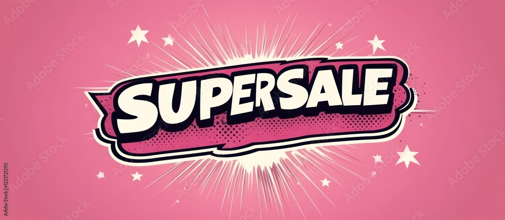 Obraz premium Pink Super Sale Banner.