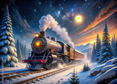 Polar Express Train - Magical Night Journey photo