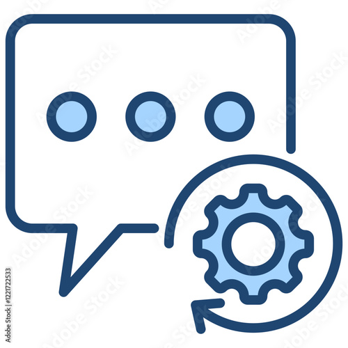 Language Processing Blue Icon