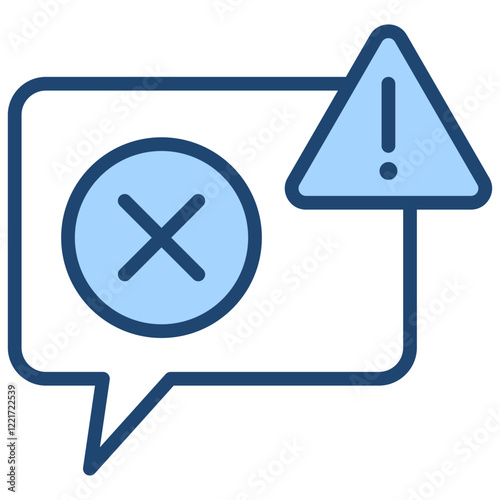 Speech Error Blue Icon