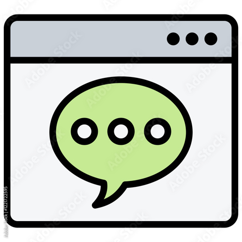 Computational Linguistic Outline Color Icon