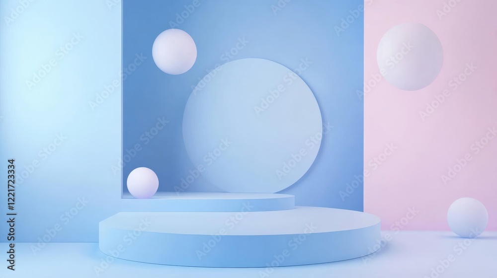 Serene and Modern Pastel Blue Background with Floating Soft Circles Serene and Modern Pastel Blue Background with Floating Soft Circles