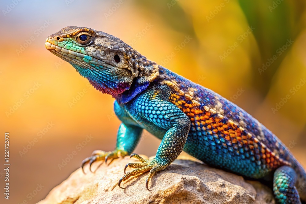 Sunbathing Lizard on Rock - Stunning Nature Photography Sunbathing Lizard on Rock - Stunning Nature Photography