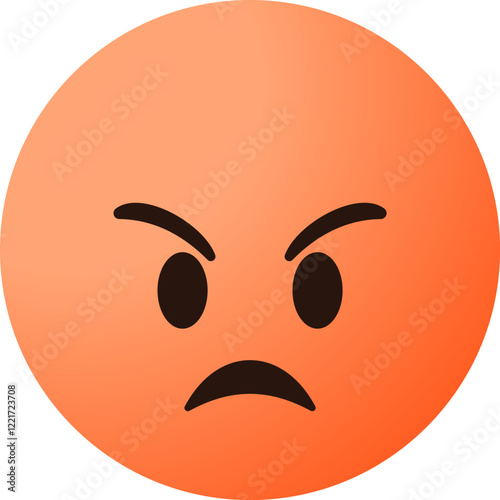 red angry emoticon emoji with a red face. mad reaction. expressing anger, frustration, annoyance, emotion