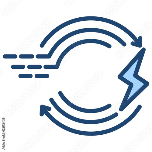 Kinetic Energy Blue Icon