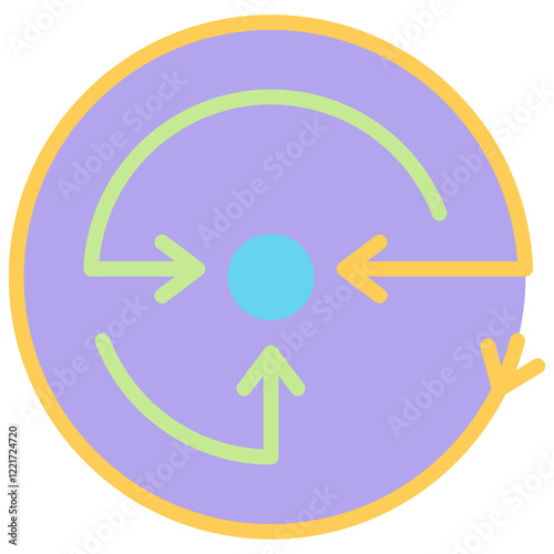 Centripetal Force Flat Icon