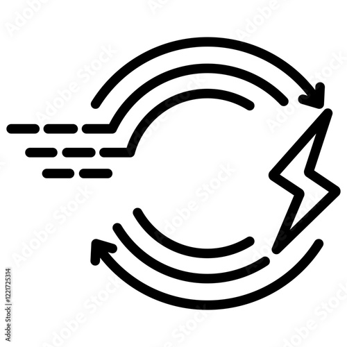 Kinetic Energy Outline Icon