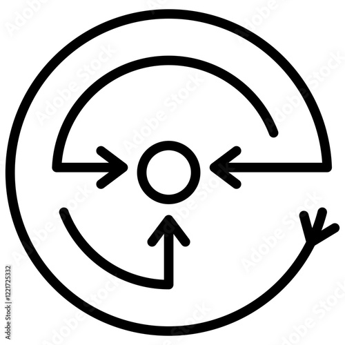 Centripetal Force Outline Icon