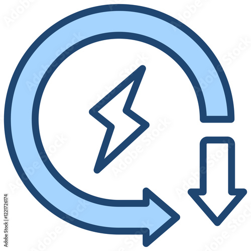 Energy Consumption Blue Icon
