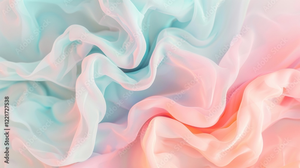 Obraz premium Delicate swirls of pastel hues blend harmoniously, evoking a sense of calm and serenity through abstract design