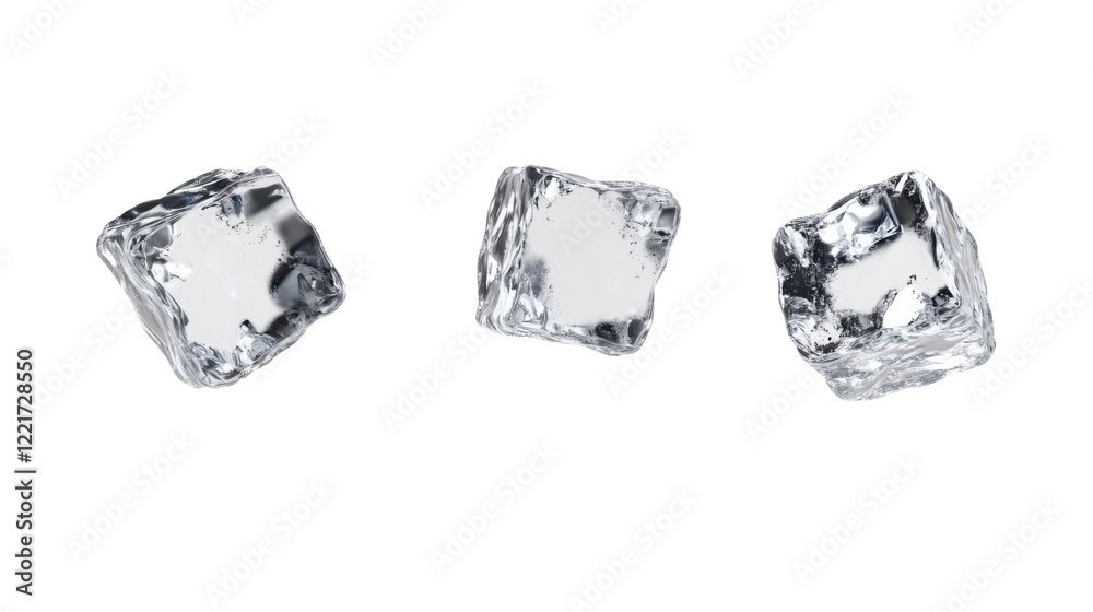 Ice cubes on transparent background Ice cubes on transparent background