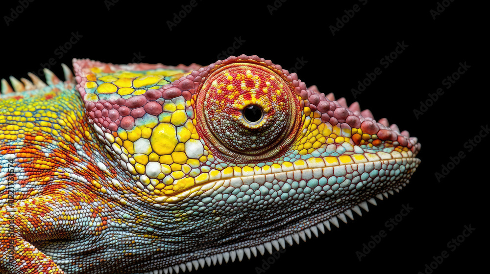 Fototapeta premium chameleon on a black background