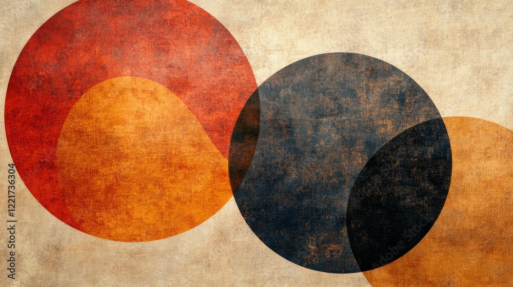 Abstract Artwork Featuring Overlapping Circles in Warm Tones Abstract Artwork Featuring Overlapping Circles in Warm Tones