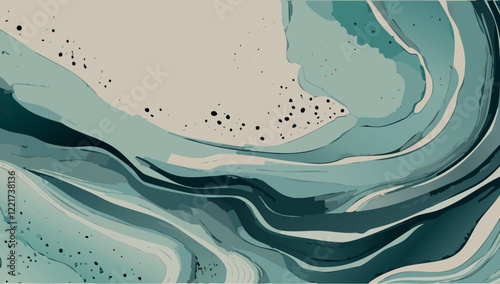 Abstract, marble texture, watercolor background, geometric, luxury wallpaper for posters, banners, stone texture. Blue ocean tones design.