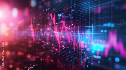 Futuristic stock market or trading graph suitable for financial investments economic trends and business ideas Abstract finance background