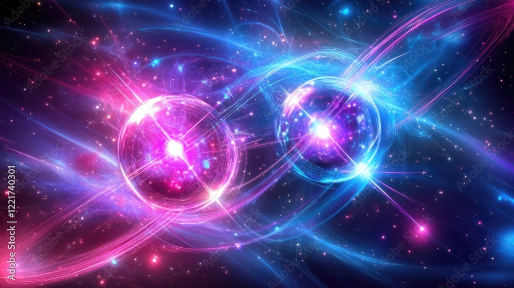 Futuristic stunning particle energy dynamics with neon light Futuristic stunning particle energy dynamics with neon light