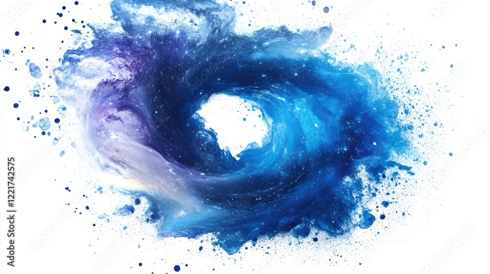 Obraz premium Galaxy vortex isolated on white background