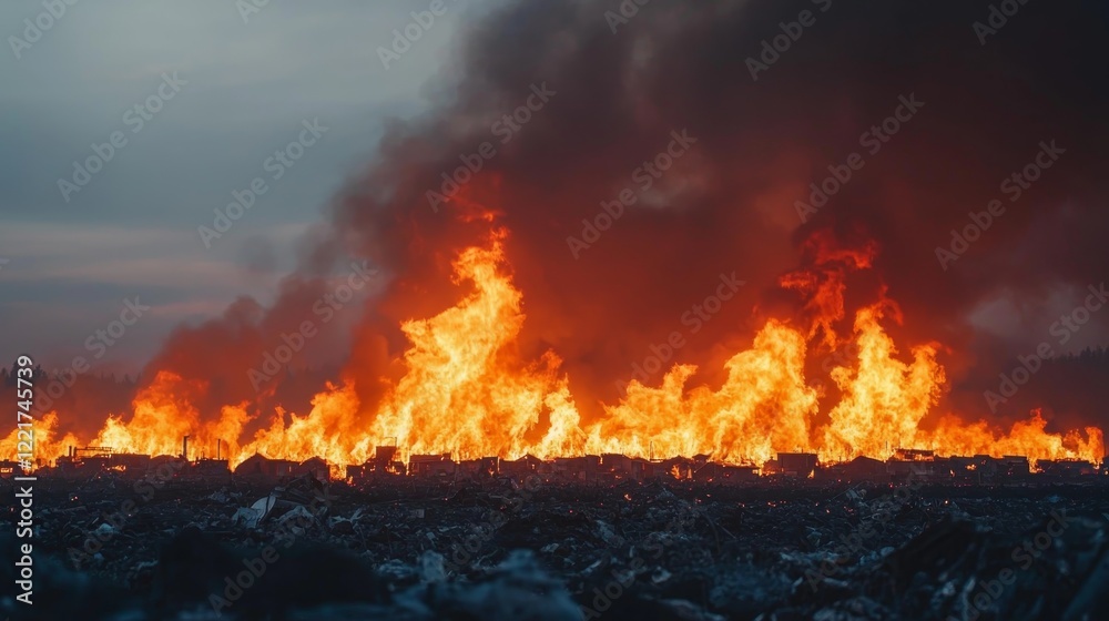Pollution effects on ecosystems illustrated in a high-resolution image. Pollution effects on ecosystems illustrated in a high-resolution image.