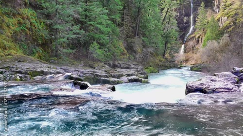 Steamboat Creek winter season waterfalls, Umpqua National Forest, Oregon
