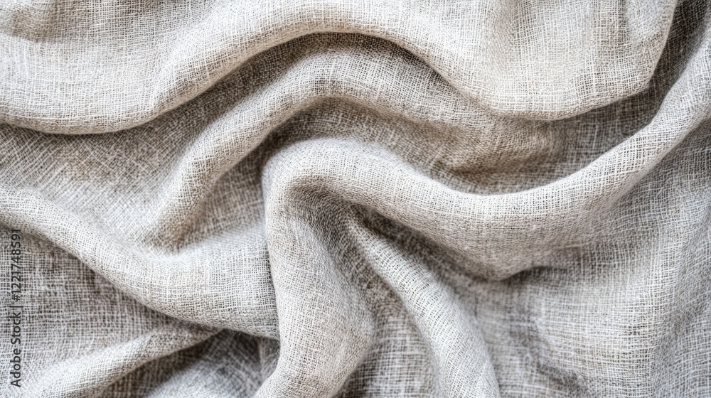 Soft Textured Linen Fabric with Natural Wrinkles and Creases Soft Textured Linen Fabric with Natural Wrinkles and Creases