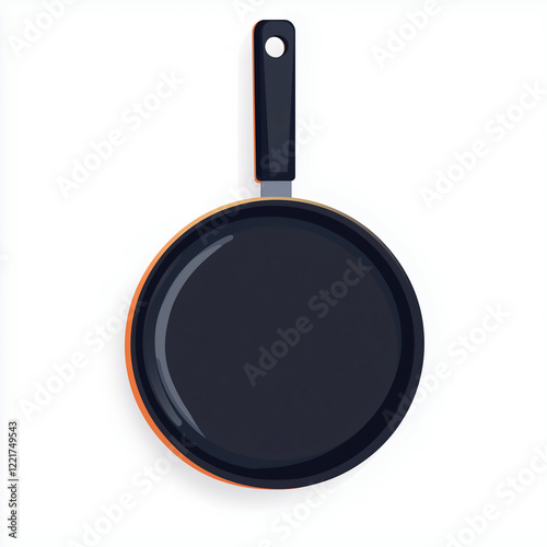 Frying pan top view illustration icon clip art element 