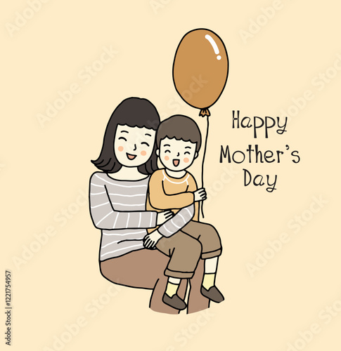 The mother and the son, mother's day concept