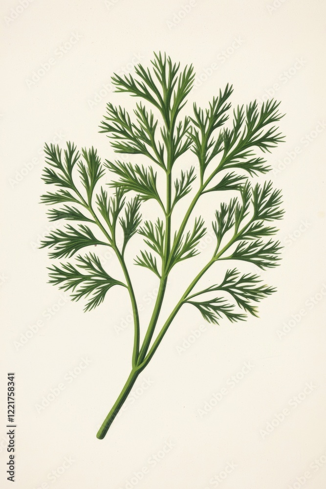 Fototapeta premium Vintage Botanical Engraving of Dill Sprigs and Seeds for Nature Lovers