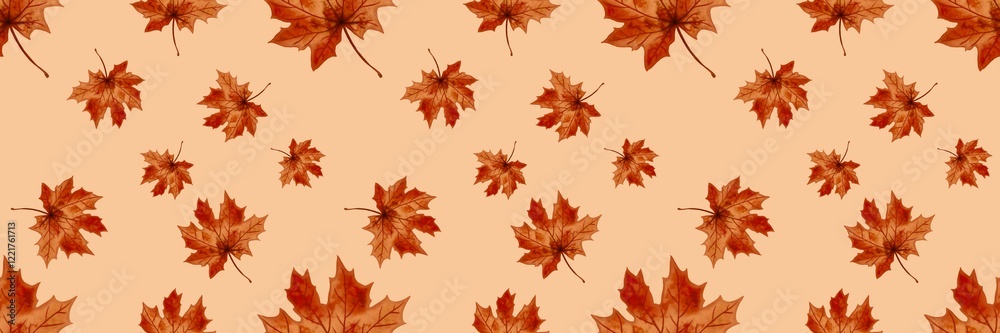 Semi realistic Seamless pattern of maple leaf .Hand-drawn leaf pattern. Leaf isolated on white background. Spring, summer, autum season concept, Easter, nature . Design for card, print, and cover Semi realistic Seamless pattern of maple leaf .Hand-drawn leaf pattern. Leaf isolated on white background. Spring, summer, autum season concept, Easter, nature . Design for card, print, and cover