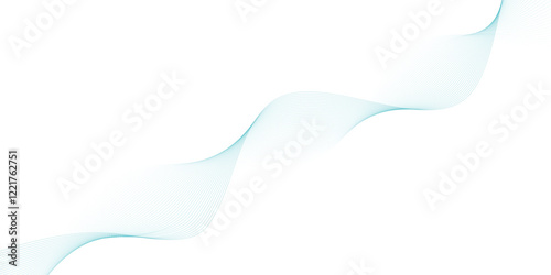 Abstract wave element for design. Digital frequency track equalizer. Stylized line art background. Vector illustration. Wave with lines created using blend tool. Curved wavy line, smooth stripe.