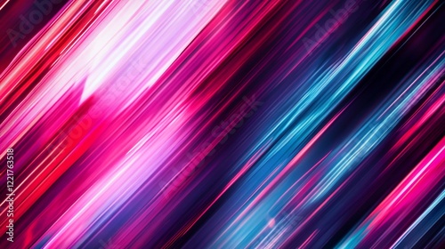 Abstract dynamic motion with glowing pink and blue lines creating a vibrant futuristic texture