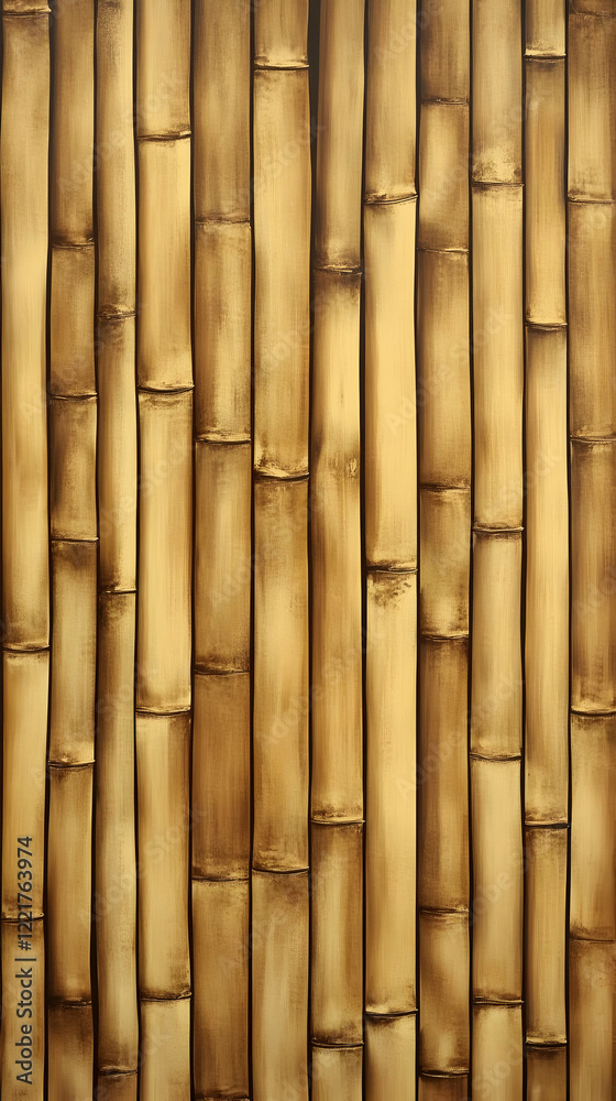 Fototapeta premium Golden Bamboo Wall Texture