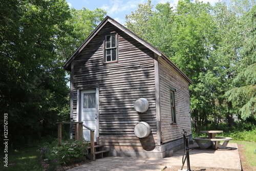 Vintage, historic antiques and trinkets on display in an old house in southern Minnesota photo