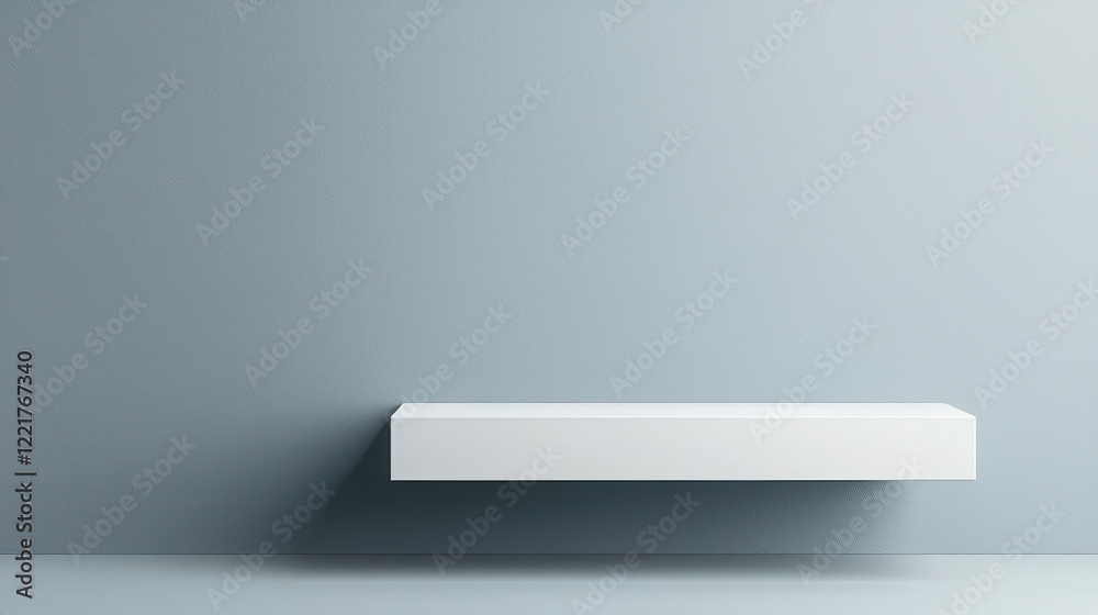 simple gray backdrop with floating white shelf creates calming atmosphere, perfect for showcasing decor or art simple gray backdrop with floating white shelf creates calming atmosphere, perfect for showcasing decor or art