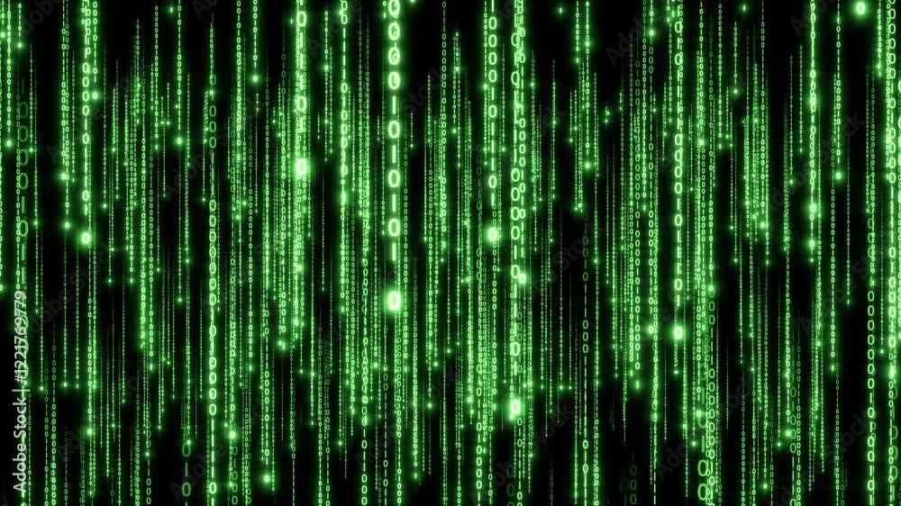 Matrix Code Digital Rain of Falling Characters Matrix Code Digital Rain of Falling Characters