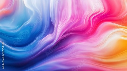 Abstract fluid art background with flowing vibrant colors blending in soft waves creating a dynamic feel