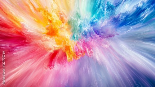 Colorful Abstract Explosion of vibrant hues creating a dynamic abstract display