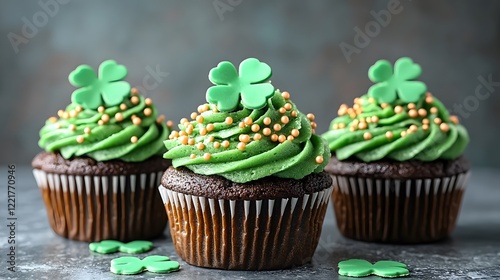 Wallpaper Mural St. Patrick's Day Cupcakes Bakery Food Photography Cozy Kitchen Close-Up Festive Treats Torontodigital.ca