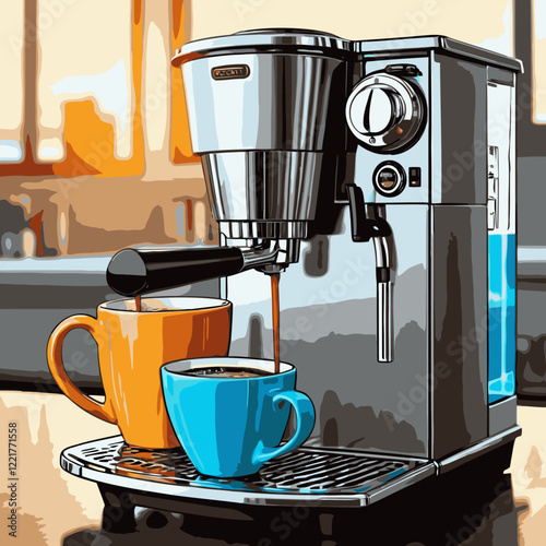 vector coffee maker for design needs 