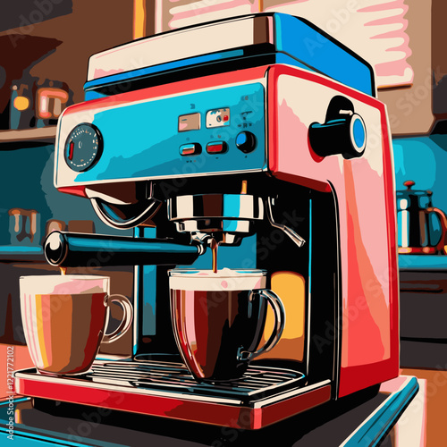 vector coffee maker for design needs 