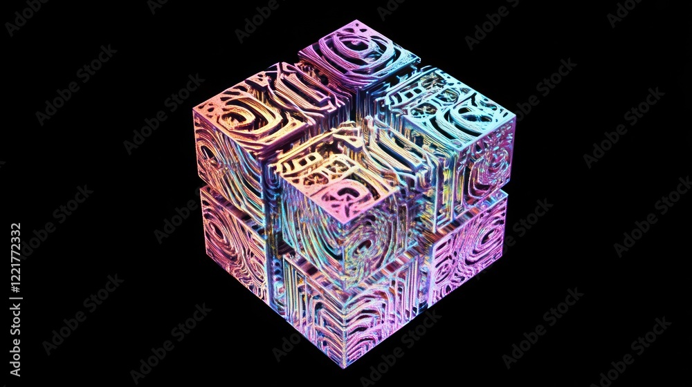 Intricate Cube: A Symphony of Colors and Design Intricate Cube: A Symphony of Colors and Design