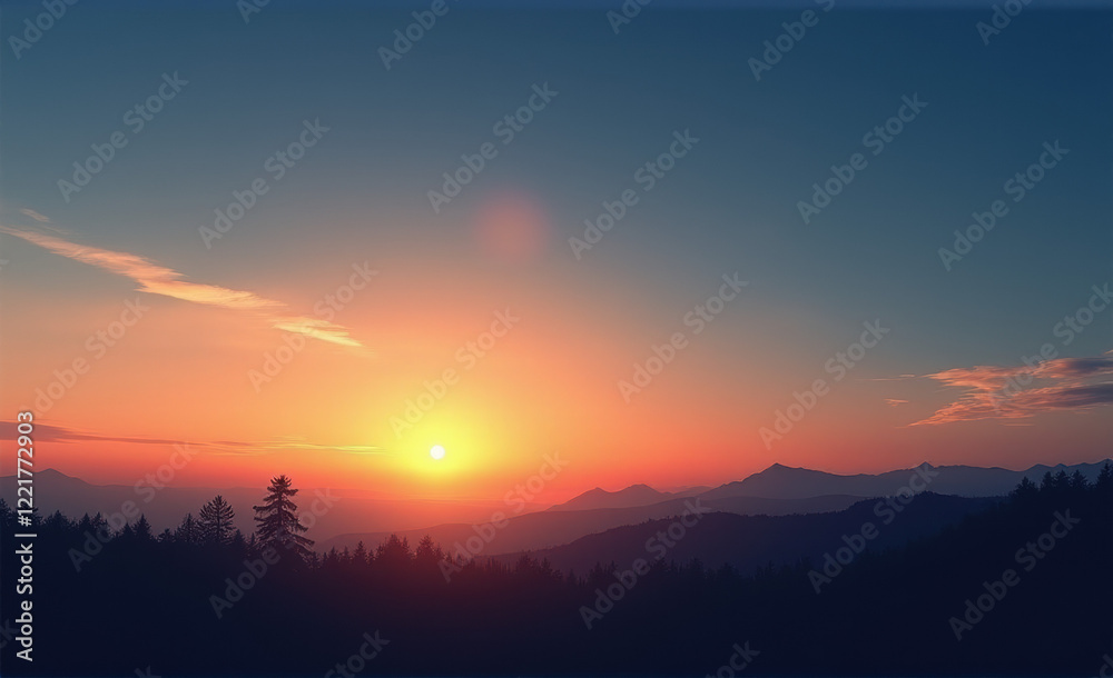 Fototapeta premium sunrise over the mountains