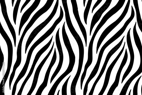 Seamless Zebra Stripes pattern on white background