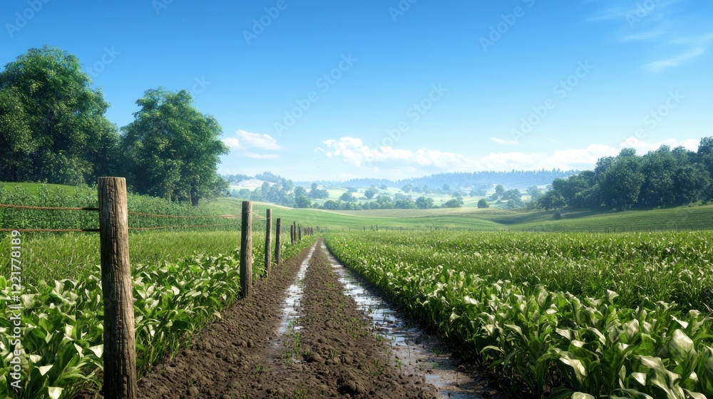 Fototapeta premium Serene Rural Landscape
