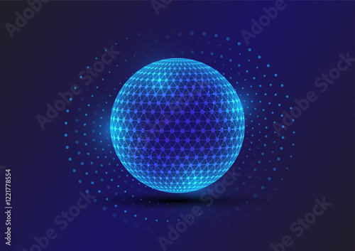 Abstract background with global particles ray