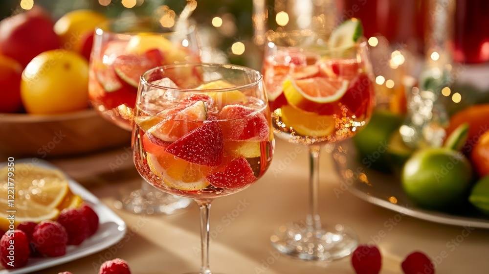 Refreshing fruit-infused drinks perfect for a festive gathering. Refreshing fruit-infused drinks perfect for a festive gathering.