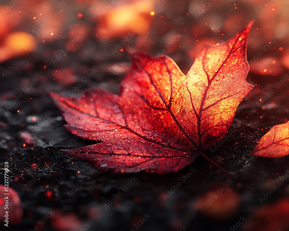 Vibrant Autumn Leaves on the Ground with Hyperrealistic Details Vibrant Autumn Leaves on the Ground with Hyperrealistic Details