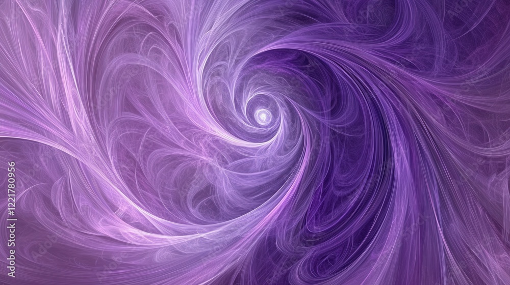 Fototapeta premium Swirling Abstract Purple Whirlwind with Light Centered Design